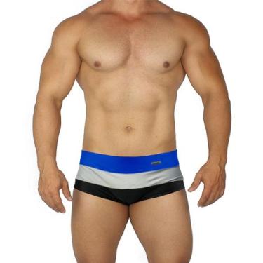 Imagem de Sunga Masculina Listrada Cores Lisas Hoggi Wear, Bic branco preto, GG