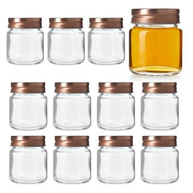 Imagem de Juvale Copos de shot Mini Mason Jar para sucos e coquetéis - vidro transparente de 60 ml com tampas - Design sem chumbo à prova de vazamento para molhos caseiros, molhos e lembrancinhas de festa