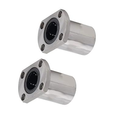 Imagem de Rolamento Linear de Flange Elipse, 2 Unidades de Rolamento de Esferas de Movimento Linear de Cilindro ID 25 Mm D 45 Mm Kit de Conjunto de Acessórios de Flange para Equipamentos,