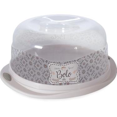 Imagem de Boleira de Plástico com Tampa Decorada Plasútil