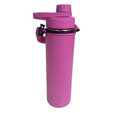 Imagem de Garrafa Térmica de Aço Inox, 650ml, Alça Trançada, Múltiplas Cores (Rosa Pink)