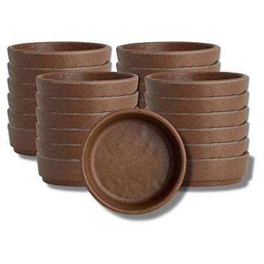 Imagem de Creations Tigelas de melamina Ramekin Dip, Steelite Heavy Duty Unbreakable Commercial Foodservice, Cali Redwood Copper Round 8.9 cm, 2.5 cm Deep 56.7 g., Pratos de lanche com molho raso, conjunto de