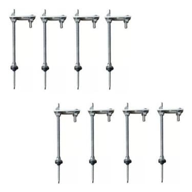 Imagem de Estrutura Suporte Painel Solar Telha Fibro Metal Kit 08 Un - INOXPAR