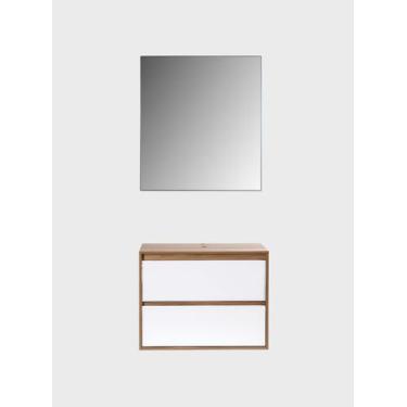 Imagem de Gabinete para Banheiro com Espelheira 80cm Mdf Dubai - On Móveis, Frei