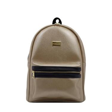 Imagem de Mochila thigoline feminina em material sintético - m-120 - dourado