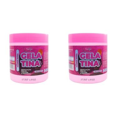 Imagem de Kit 2x Gelatina Hidratação Definição De Cachos E Volume Manga Rosa 500
