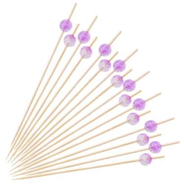 Imagem de Espetos de bambu descartáveis com contas rachadas, aperitivo, coquetel de palitos de frutas, sanduíche, sobremesa, palitos longos para festa de aniversário, decoração de comida, palitos de coquetéis