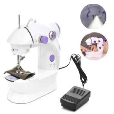 Imagem de Mini Máquina De Costura Elétrica Portátil Roupa Bivolt Pedal - Fss Var