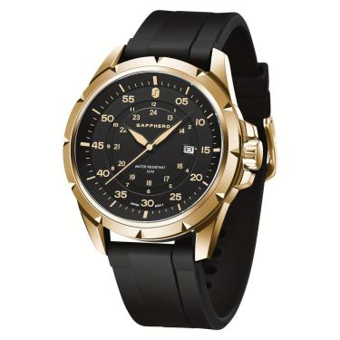 Imagem de Relógio Aço Inoxidável, Resistente à água Até 50m, Mostrador Analógico Dourado Preto