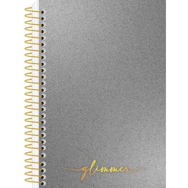 Imagem de Caderno Colegial Animativa, 10 matérias, Capa dura - Laminação Glitter, Hot Stamping, 160 folhas, Glimmer, Pacote com 4