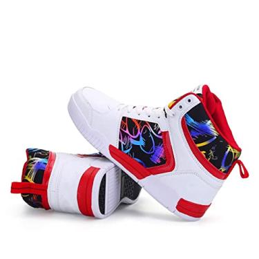 Imagem de WSPOSUS Tênis De Skate Feminino Cano Alto Da Moda (Branco, Adulto, Feminino, 10, Numérico, Sistema Tamanhos Calçados Dos Eua, Médio)