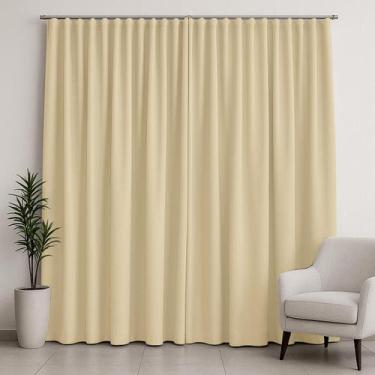 Imagem de Cortina Blackout Tecido 6,00x2,50m para Trilho Suiço 5m 100% Poliéster