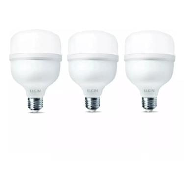 Imagem de Kit 3 Lâmpadas Led Alta Potência Super Bulbo 20w Branco Frio - Elgin