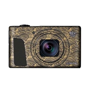 Imagem de SX740HS Película de vinil antirriscos para câmera Canon PowerShot SX740 HS 40x Adesivo de acessórios de fotografia de desenho animado (ouro onda)