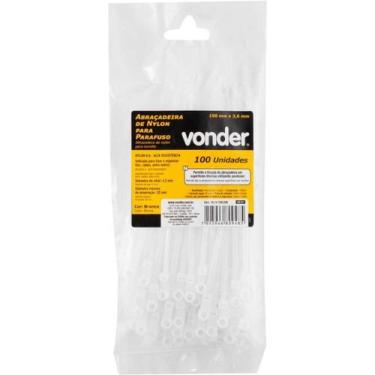 Imagem de Abraçadeira Nylon Parafuso 150X3,6 Branca 100 Peças Vonder