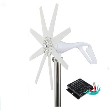 Imagem de 48V,Turbina Eólica de Eixo Vertical Maglev de 14000W - Controlador de Carga DC de 12V 24V, 8 Lâminas, Kit de Aerogerador Doméstico para Sistema Híbrido Eólico Solar