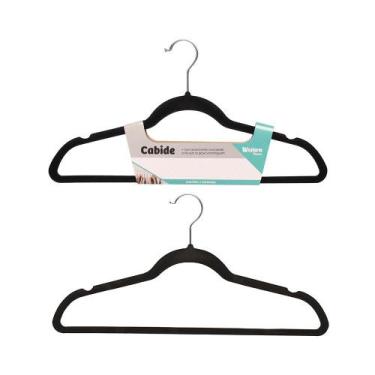 Imagem de Conjunto Com Dois Cabide Aveludados Grande Preto 45 CM - Western