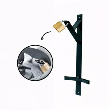 Imagem de Suporte de Parede para Botijão de Gás com Trava Antirroubo Cozinha Área de Serviço Lavanderia