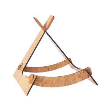 Imagem de Milageto Suporte de madeira para violão, suporte para violino, portátil antiderrapante para violino, de exposição para violão elétrico, acústico, clássico e, Cor de Madeira Escura