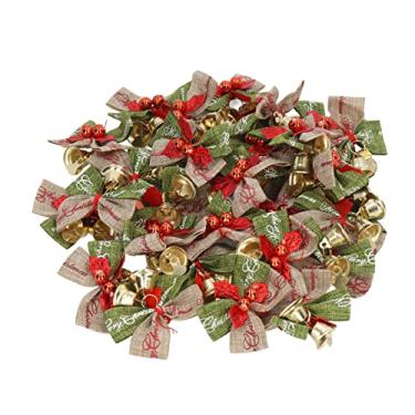 Imagem de 50 Unidades de Mini Sinos de Laço, Sinos Artesanais de Metal para Guirlanda de Férias Em Casa e Decoração de Natal