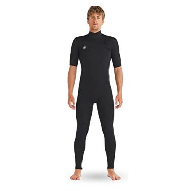 Imagem de Body Glove Roupa de mergulho masculina Phoenix 2 mm com zíper no peito e manga curta (preto, médio alto)