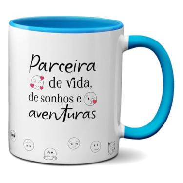 Imagem de Caneca Para Amiga Parceira De Vida Sonhos E Aventuras (Azul)