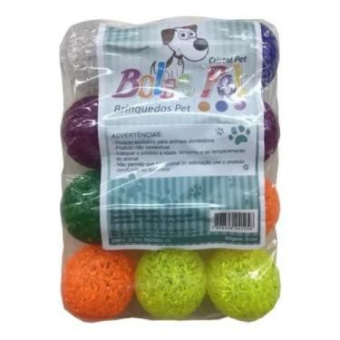 Imagem de 12 Bola Pet Grande Com Guizo Sino Brinquedo Cães - Cristal Pet