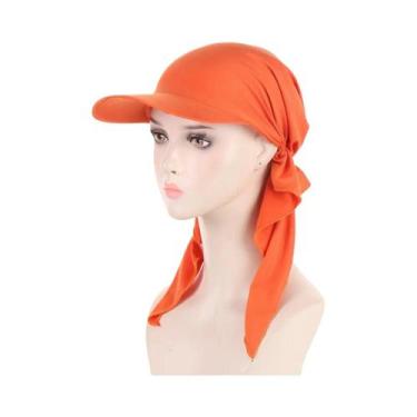 Imagem de Boné Hijab Interno de Modal Macio - Turbante para Mulheres, Laranja