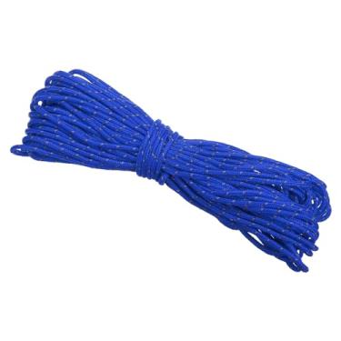 Imagem de PATIKIL Paracorde de acampamento refletivo de 1,8 m, cordão de barraca de 3 mm, corda de nylon paracord para barraca de acampamento, caminhada, azul escuro (20 m)