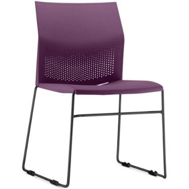 Imagem de Cadeira Empilhável Fixa Link F02 Base Aço Preta Roxo - Lyam Decor