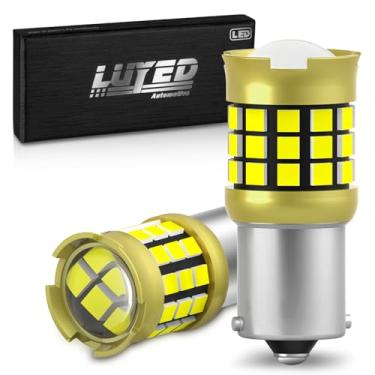 Imagem de LUYED Lâmpada LED 1156 7506, luz de ré branca, 600% mais brilhante, 2000LM super brilhante, BA15S P21W LED de substituição com lente de projetor para luzes de freio traseiras, pacote com 2