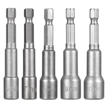 Imagem de BYYINGSUS Chave de fenda magnética de 6 mm-19 mm, chave de fenda sextavada 1/4, adaptador de broca para furadeiras elétricas, kit de soquetes de chaves de impacto (6-10 mm)