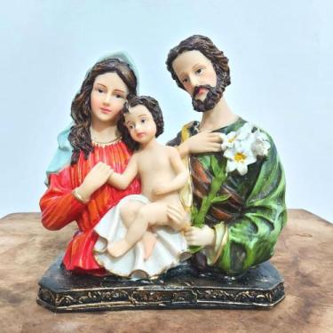 Imagem de Imagem do Busto da Sagrada Família em Resina - 20 cm - Lojinha Uai