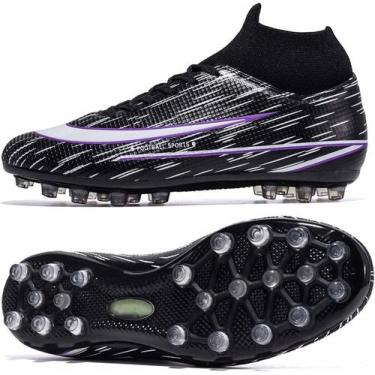 Imagem de Tênis de futebol masculinos de futebol com pontas longas, couro e borr