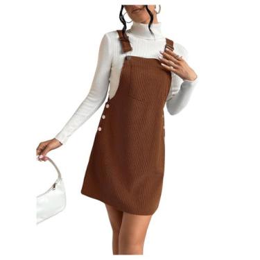 Imagem de Minivestido Pinafore Overall Milumia Coffee Brown Corduroy