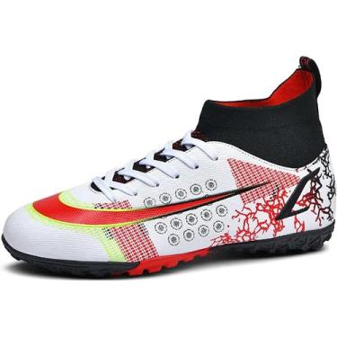 Imagem de Tênis de futebol masculinos de futebol com pontas longas, couro e borr