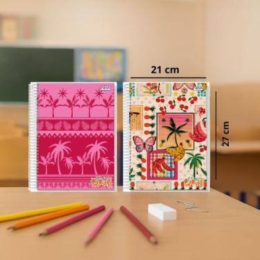 Imagem de Caderno Feminino 1 Matéria 80 Folhas  Capa Dura Universitário Tropical