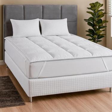 Imagem de Pillow Top Protetor Colchão Cama Casal 200 Fios Toque Macio - Bella La