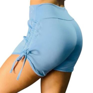 Imagem de Short Cordinha de Regulagem  Feminino Academia Poliamida Fitness Corri