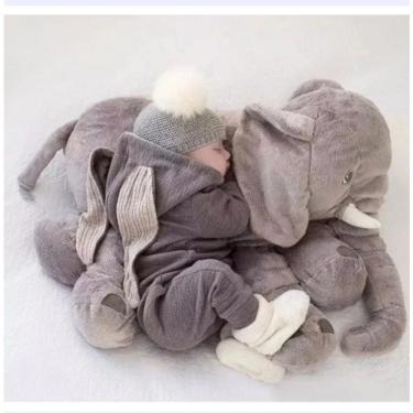 Imagem de Almofada de almofada de pelúcia Elephant Attachment 40 cm cinza