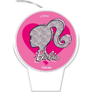 Imagem de Vela Temática Para Bolo de Aniversário Festa Comemoração - Barbie - Fe