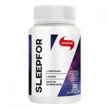 Imagem de Sleepfor L-Triptofano, Glicina, Vitamina B3 e B6 470mg Vitafor 30 Cápsulas