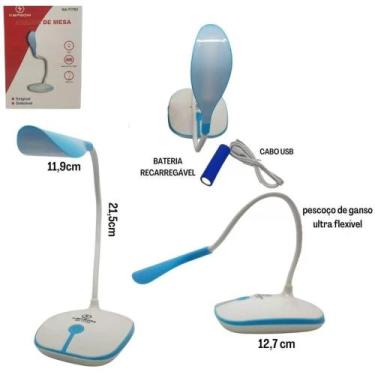 Imagem de Luminária Led Abajur Recarregável Flexível 360 Touch P/mesa - KAPBOM