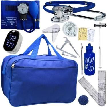 Imagem de Kit Bolsa Fisioterapia Acadêmico Martelo Buck Goniômetro Completo Prem