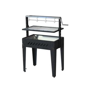 Imagem de Churrasqueira Metávila Santa Maria Grill SMG760 – Grelhas Inox 304, Ajuste de Altura, Capacidade Até 10 kg, Craquelado Preto