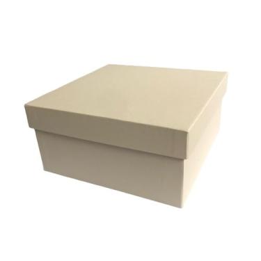 Imagem de Caixa Presente, Caixa Papelão Artesanal Lisa, Feita com Papelão Resistente 1,7mm(Marfim,15x15x10)
