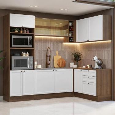 Imagem de Armário De Cozinha Completa De Canto 399 Cm Rustic-branco Vik Madesa 0