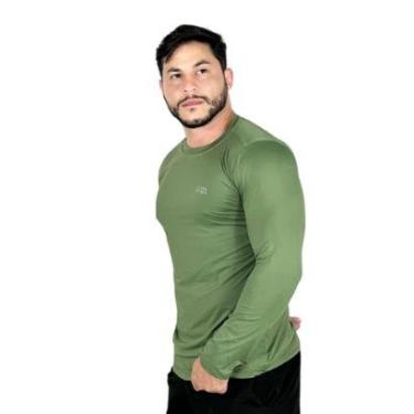 Imagem de Camiseta Masculina Fit Manga Longa Segunda Pele UV +50 Premium  Verde-Masculino
