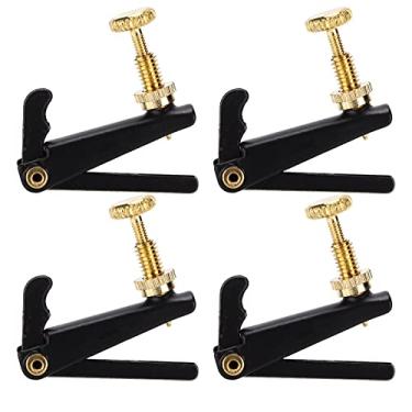 Imagem de WALFRONT 4 Peças Afinadores Finos de Violino para 3/4 4/4 Ajustador de Corda de Metal Dourado Substituição Acessórios Musicais Modernos para Violino Elétrico Com Cordão