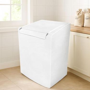 Imagem de Capa Protetora Branca para Máquina de Lavar com Zíper Brastemp, Consul, Electrolux Tecido Impermeável Reforçado (P)